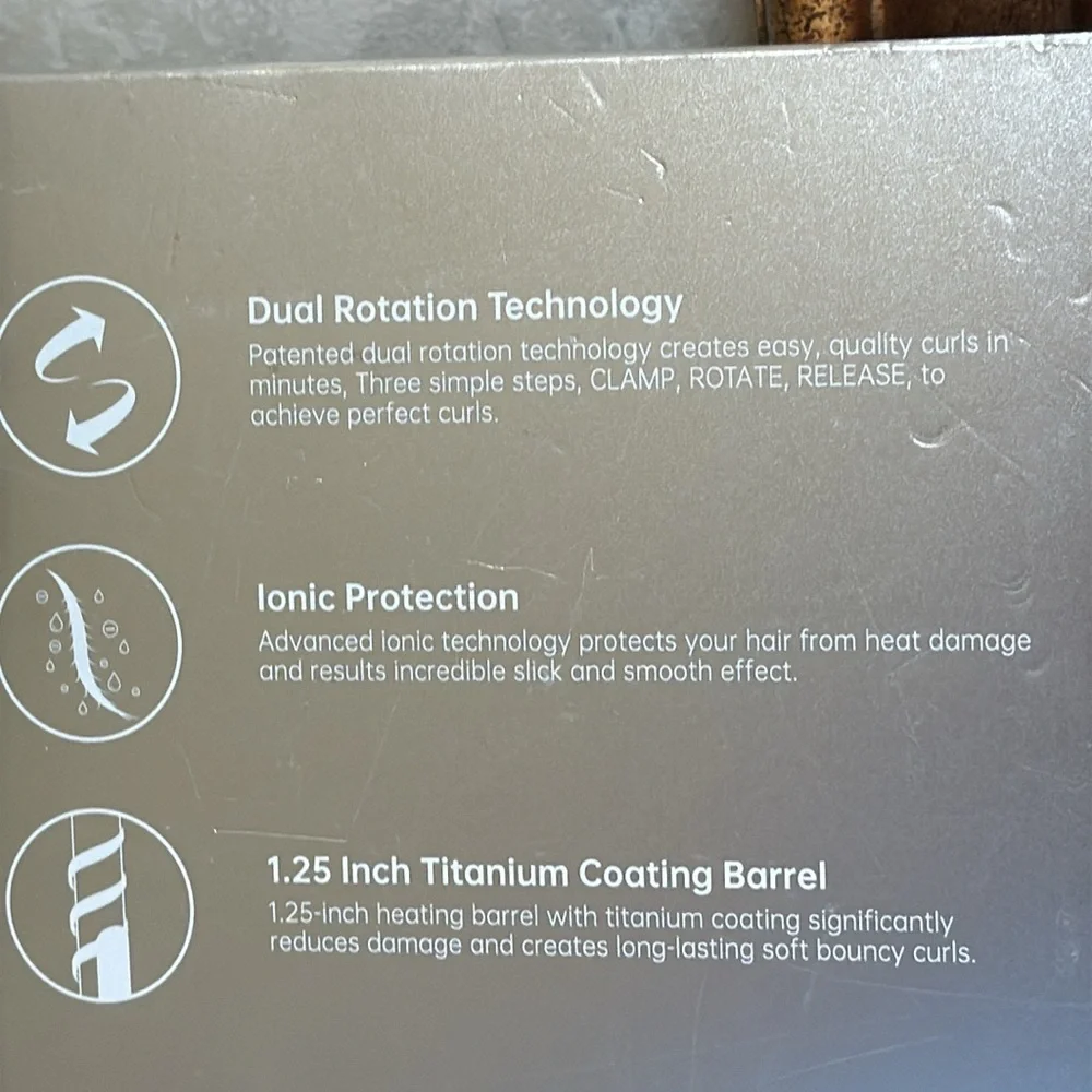 New TYMO ROTA AUTOMATIC Ionic Rotating curling Iron.  1.25” Titanium Barrel.